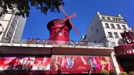 moulin rouge famous cabaret building paris france red light district day time