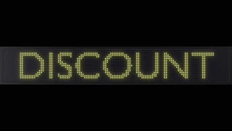 vintage scrolling discount led sign with a black frame and transparent background