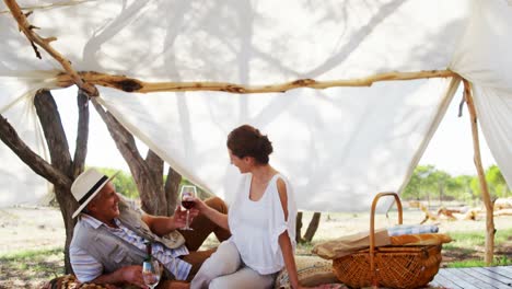 couple having glass of wine 4k