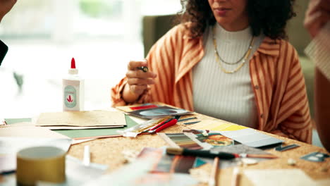 creative team brainstorming with mood board