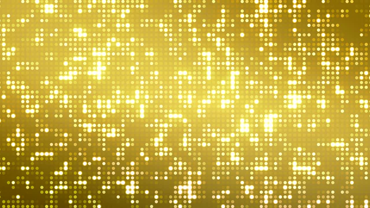 추상적인 황금 반사체 점 반이고 반이는 원활한 루프, 황금 휴가 행복한 새해 디스코 파티 및 나이트클럽 배경