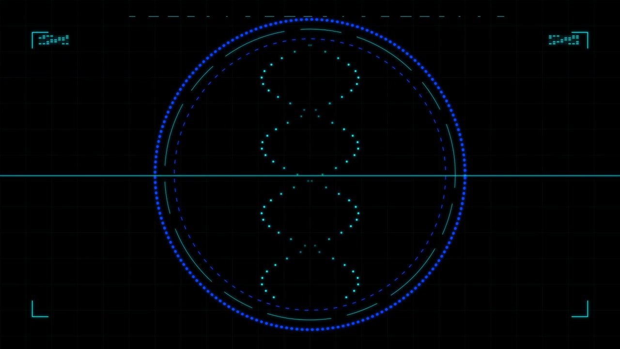 Digital DNA Helix Animation on Futuristic HUD Interface