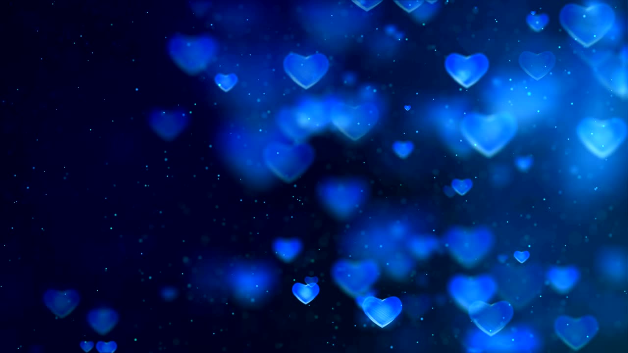 fondo de corazón azul suave de 4k (en bucle) video de stock