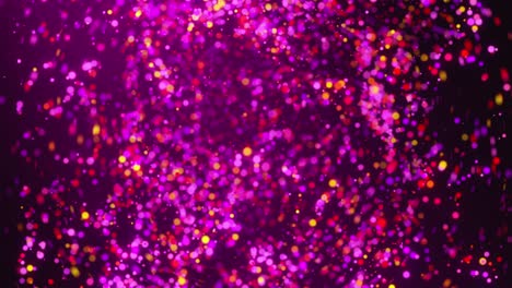 muchas partículas coloridas giratorias con bokeh. ordenador generado 3d renderización fondo de confeti