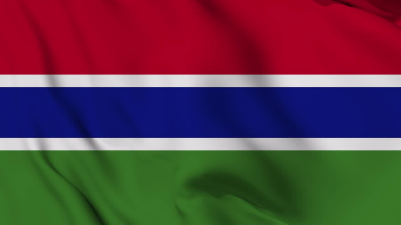 Gambia flag seamless waving animation