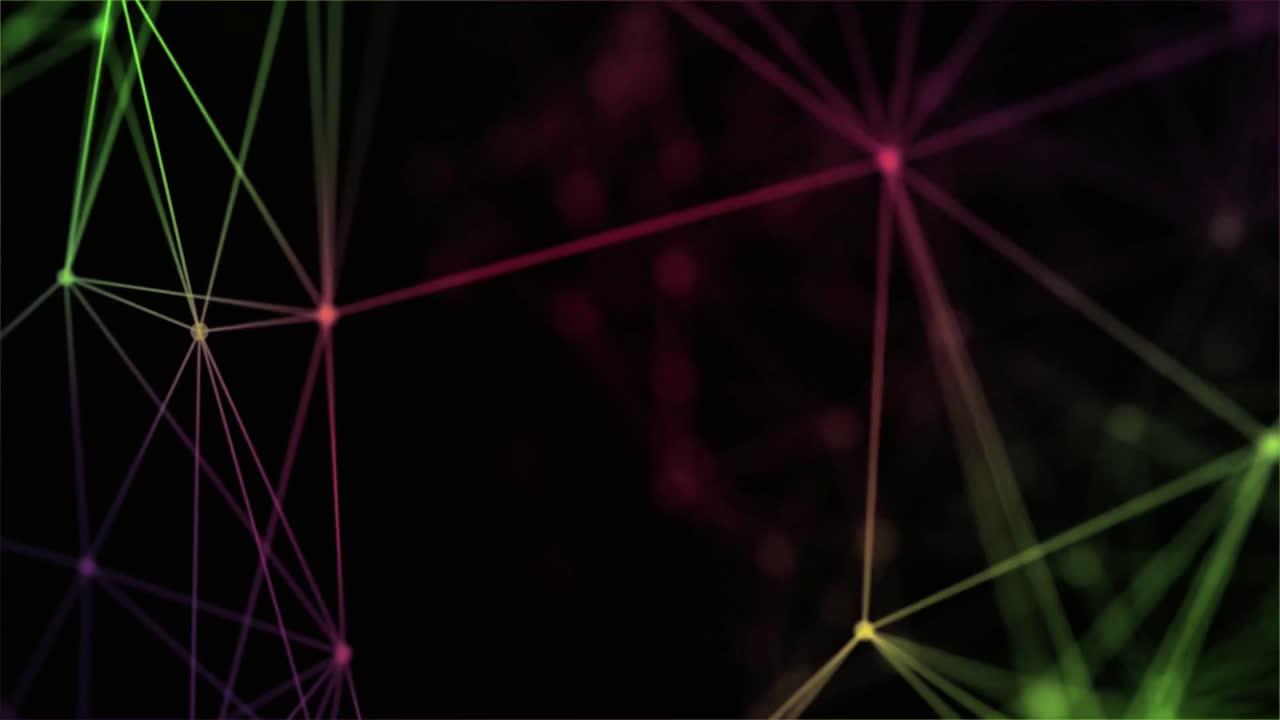 Abstrakt digitalt nettverk av glødende prikker og linjer.