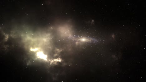 Una-Galaxia-En-Medio-De-Una-Nebulosa-En-El-Universo,-Fondo-Espacial