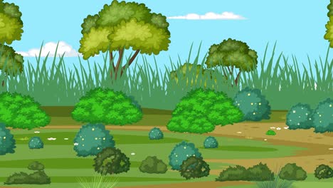 animated forest scene with vibrant foliage, gentle transitions, and a tranquil atmosphere. bright colors and smooth motion create a peaceful mood