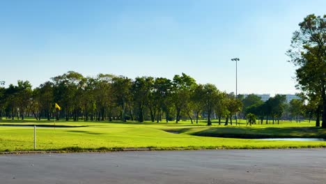 serene golf course with lush greenery