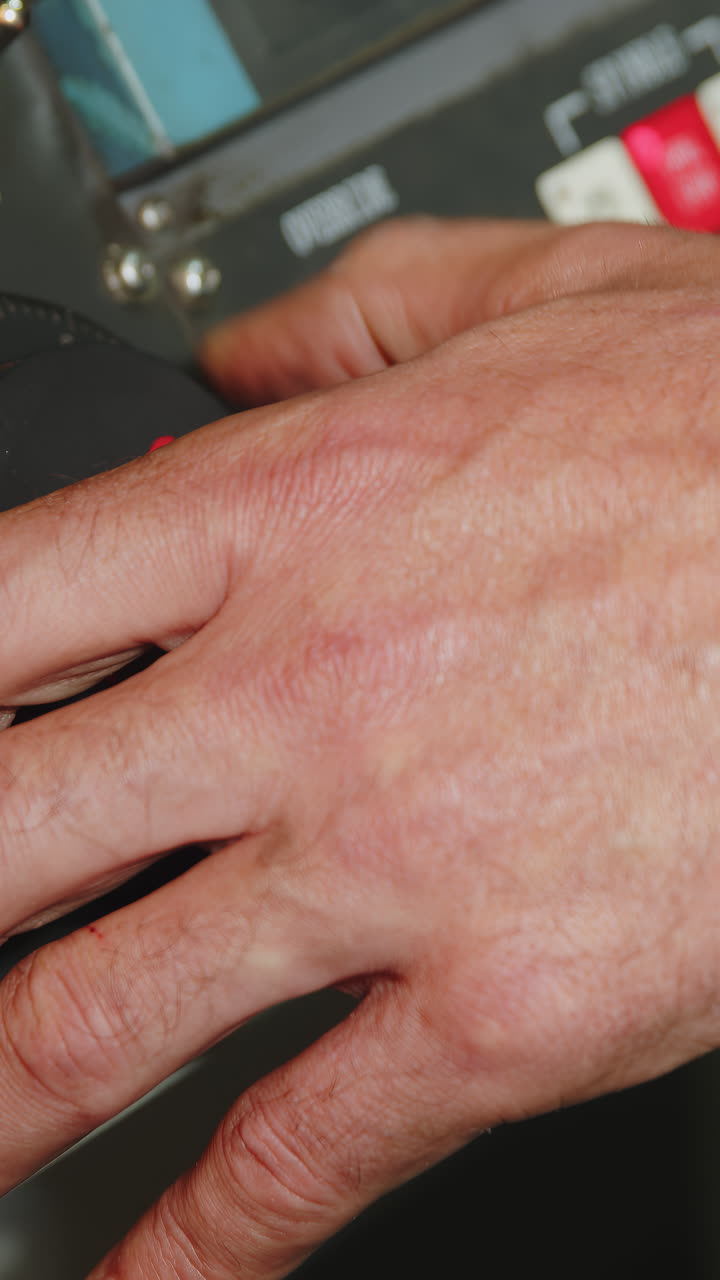 persona que opera el panel de control industrial