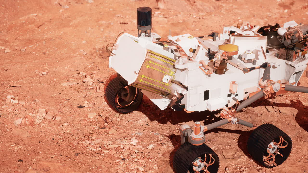 el rover de marte perseverance explorando el planeta rojo. elementos proporcionados por la nasa.