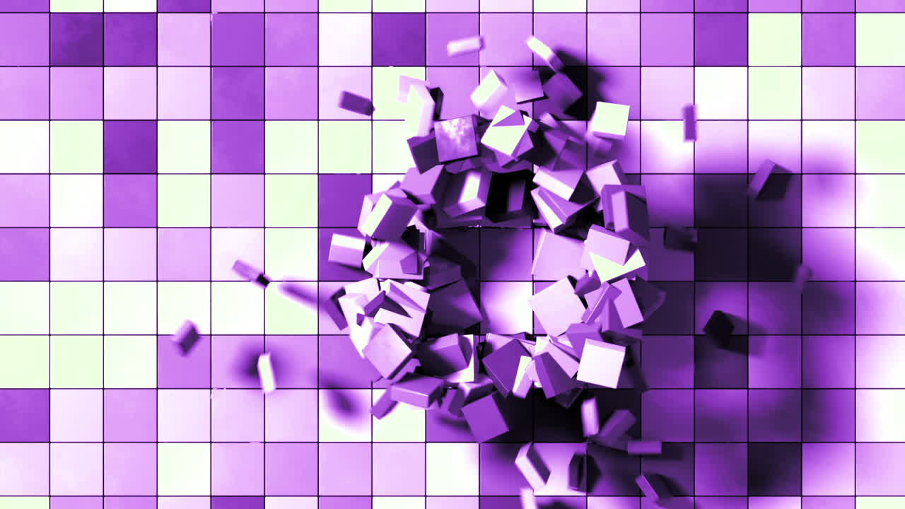 Lila und rosa explodierende geometrische Kacheln
