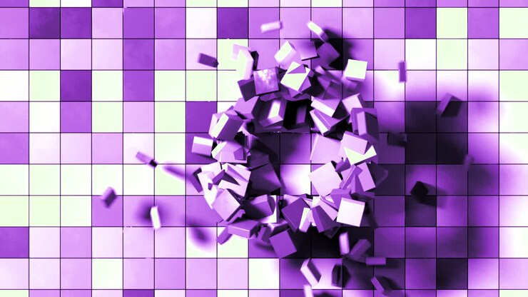 Lila und rosa explodierende geometrische Kacheln