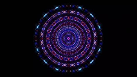 animated round shape of multicolor flashing lights, on a black background