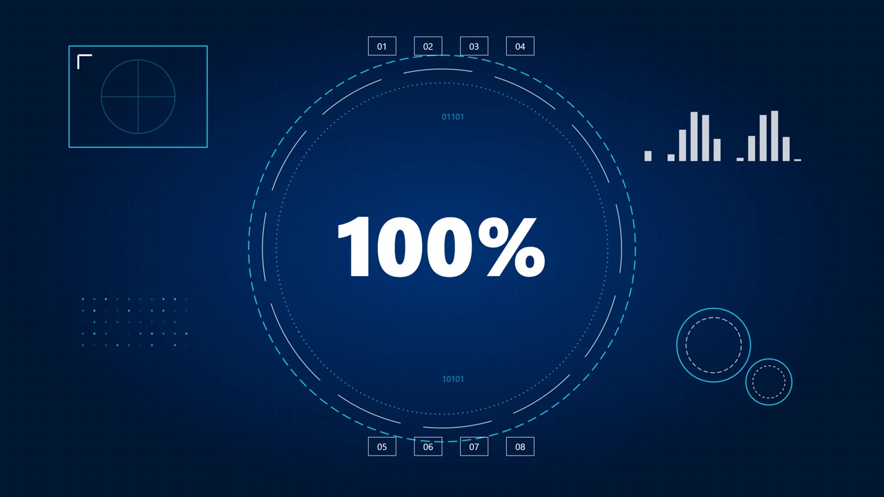 Digital Loading Progress Bar With Percentage Counter