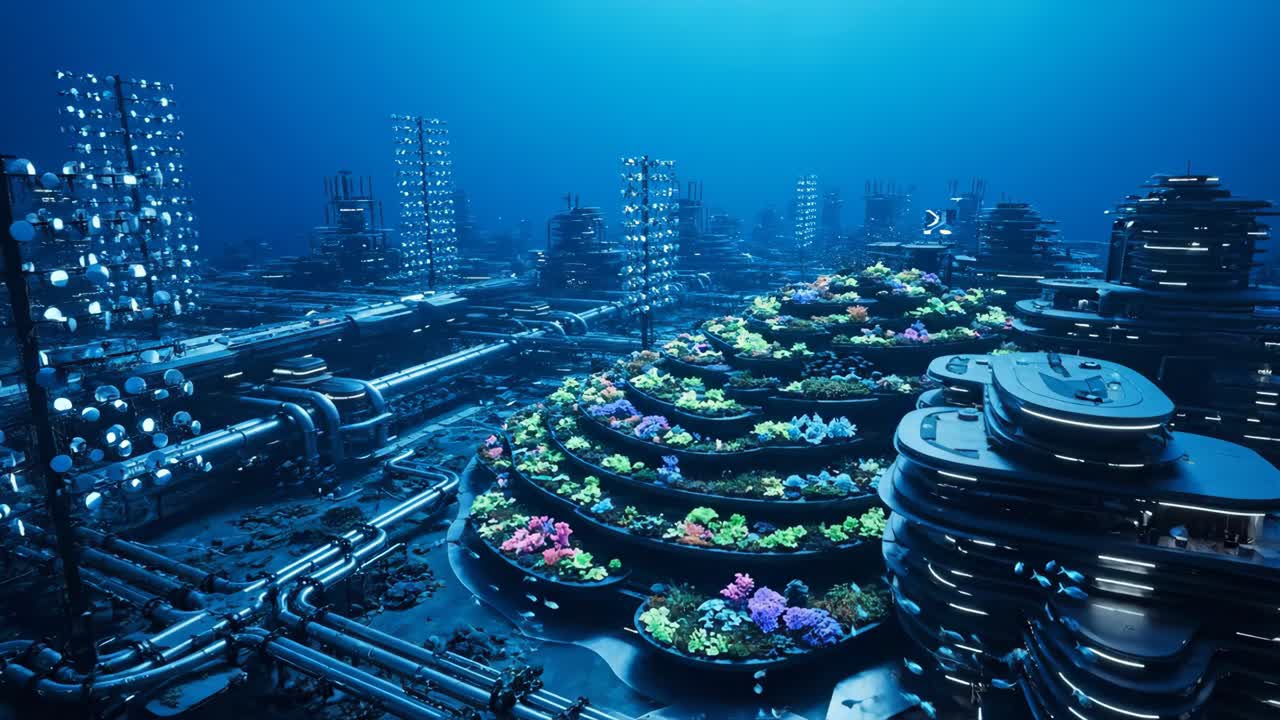 Futuristic Underwater City with Coral Reefs