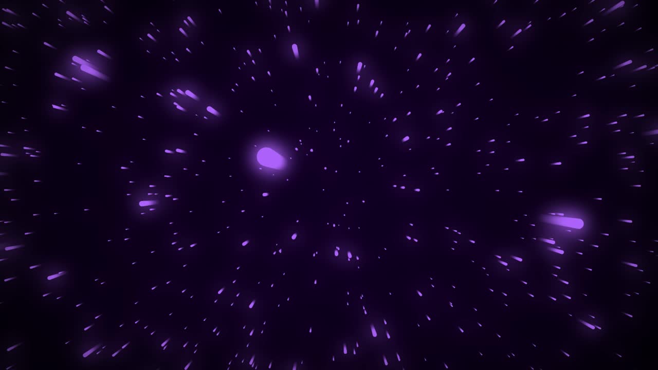 Neon stars racing and zooming through space universe galaxy astronomy 3D animation on gradient background vibrant abstract dynamic digital motion purple