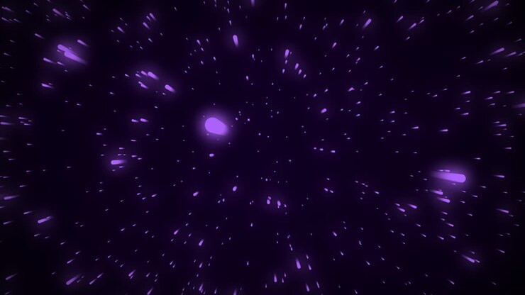 Neon stars racing and zooming through space universe galaxy astronomy 3D animation on gradient background vibrant abstract dynamic digital motion purple