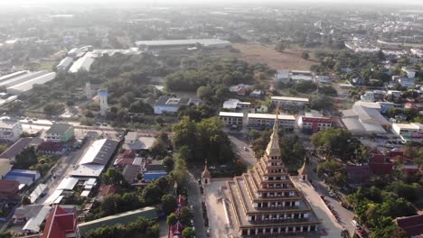 aerial of phra that kham kaen famous tourist attraction in khon kaen, thailand