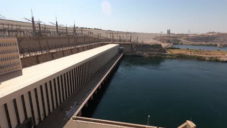 africa, egypt - october 2020: the aswan hight dam with hydroelectric power plant in aswan