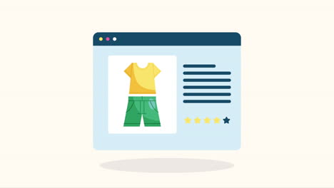 plantilla de página web con animación de comercio electrónico