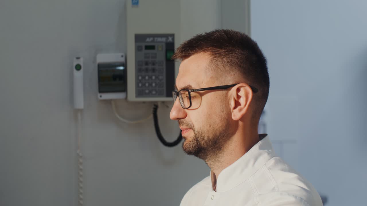 vista del perfil del médico en el consultorio médico