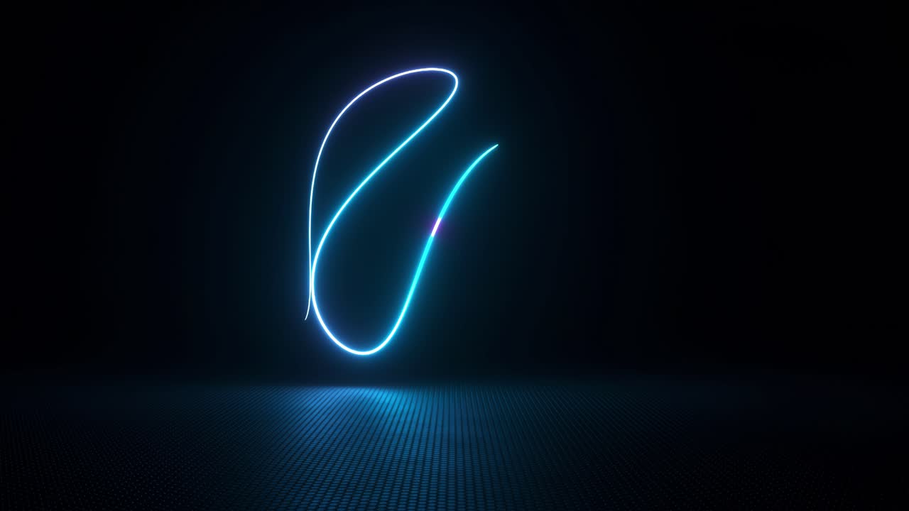 Neon Light Letters on a Dark Background