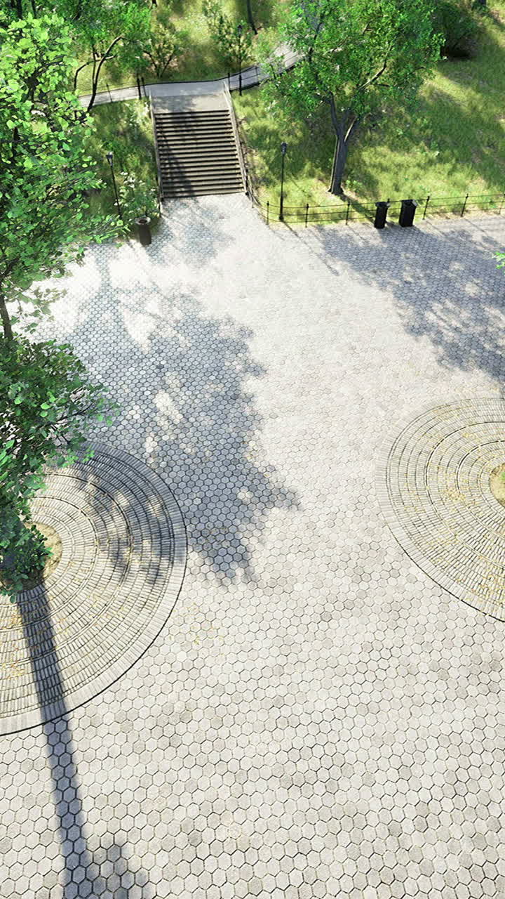 Calm courtyard featuring pebble patterns and soft sunlit ambiance for reflection