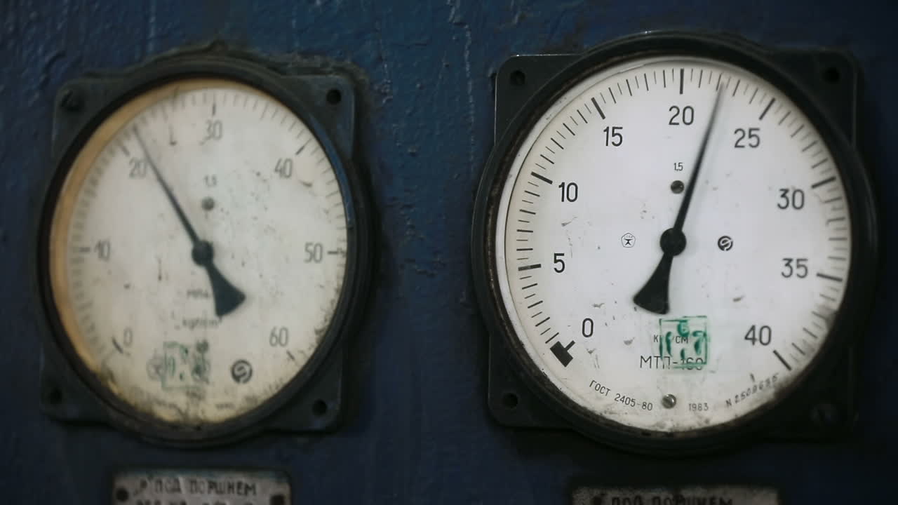 Control room of power plant. Control room of a power plant with meters