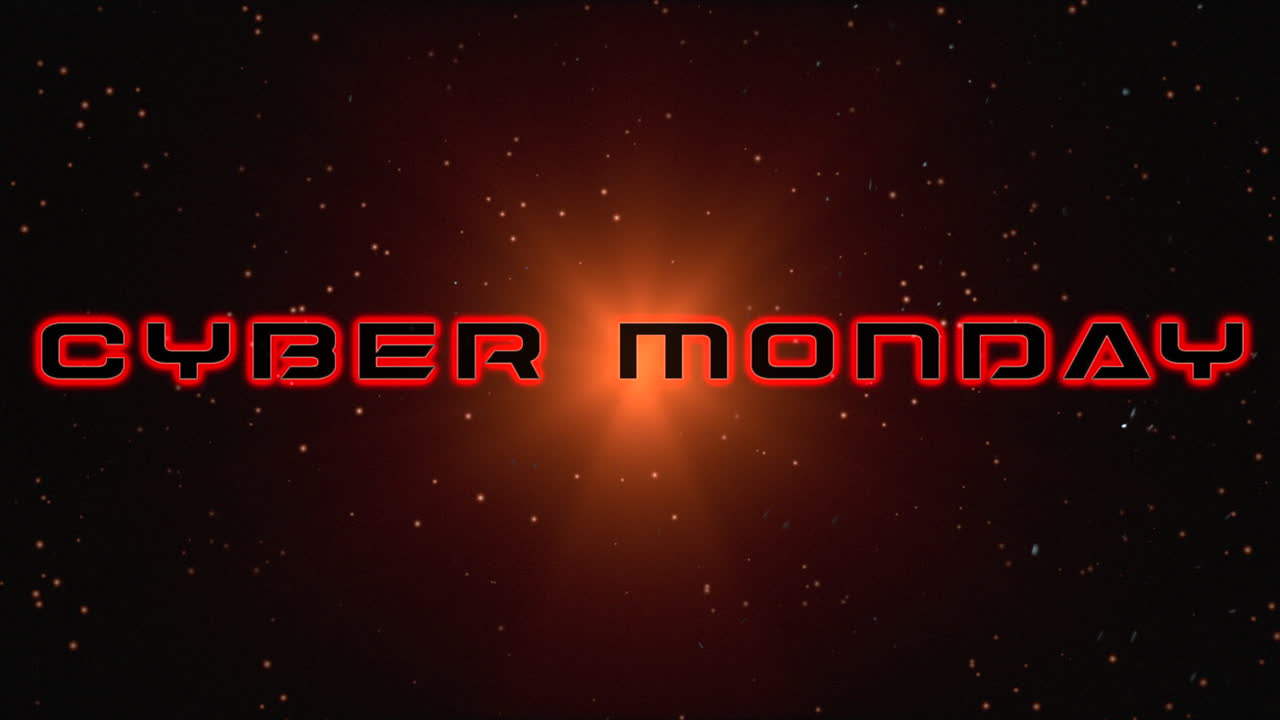 lunes cibernético con luz roja de estrella en galaxia