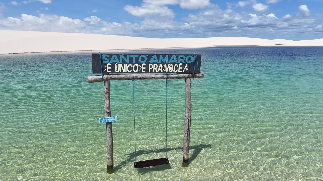 Lencois Maranhenses At Santo Amaro In Maranhao Brazil. Freshwater Lakes Landscape. Dunes Scenery. Lencois Maranhenses At Maranhao. Tourism Travel. Nature Seascape. Beach Background