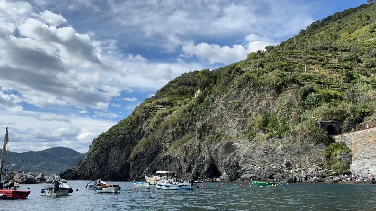 Timelapse in Vernazza&#x27;s Harbor. Cinque Terre