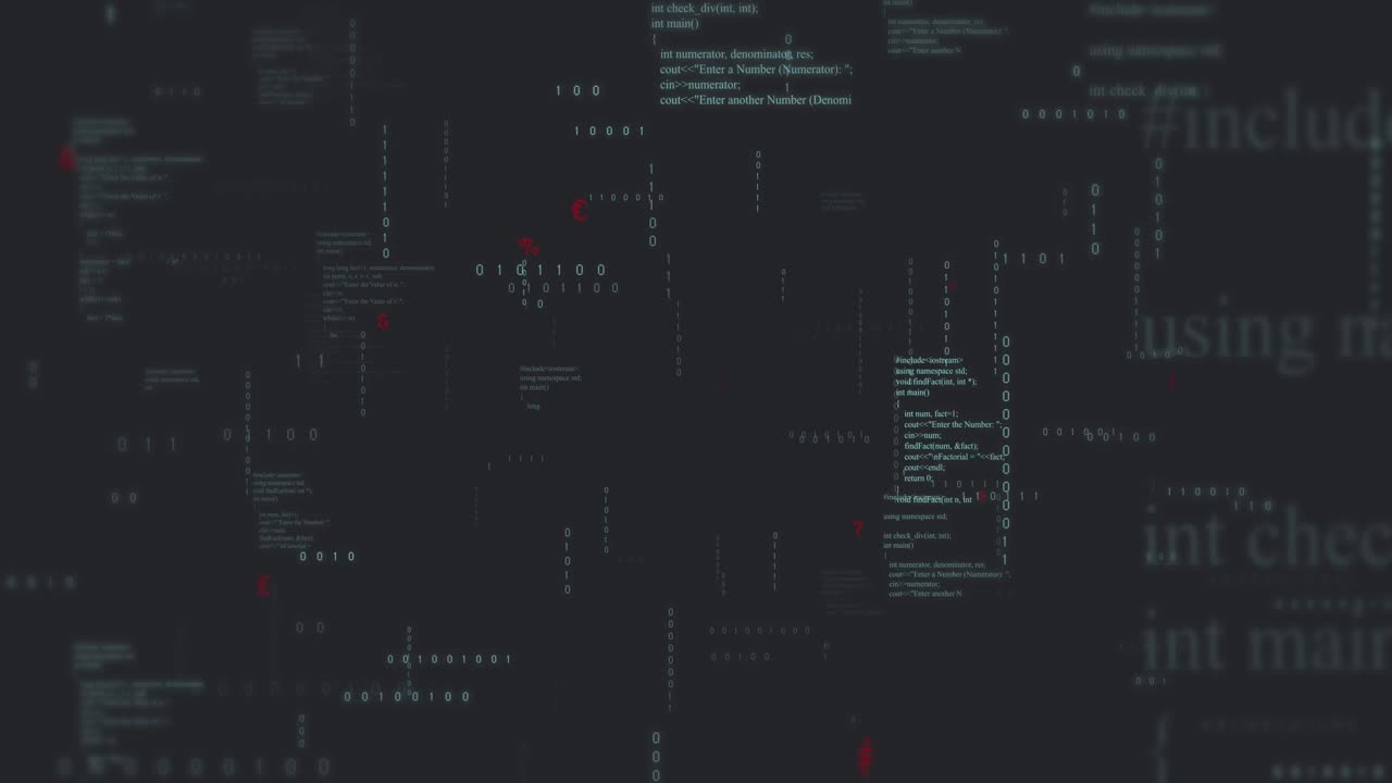 Animation of scan scope and data processing over black background