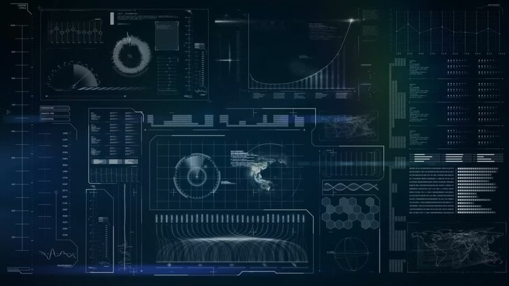 Animation of digital data processing over screens