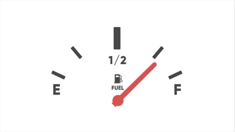 animación del tanque de gasolina completo. indicador de combustible animado aislado en blanco. video