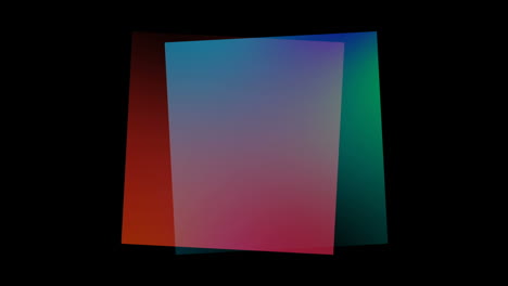 two squares rotating and melting each other on a black background