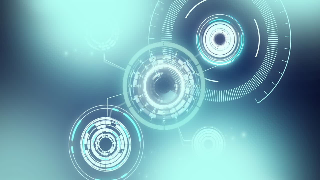 Animation of scopes scanning and data processing over digital screen