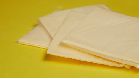 slices of packaged cheese