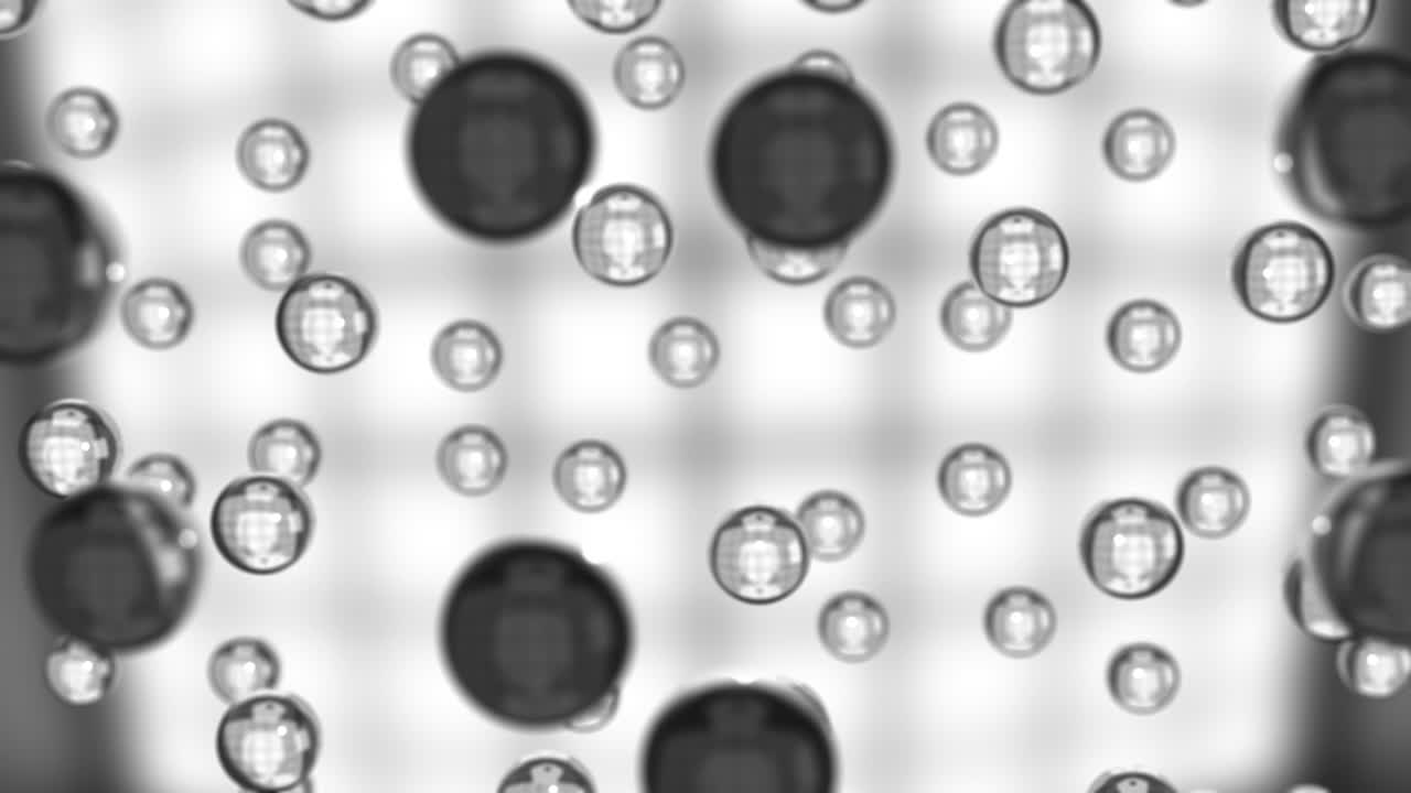 투명한 배경에 고립 된 물 거품 수집의 4k 비디오.