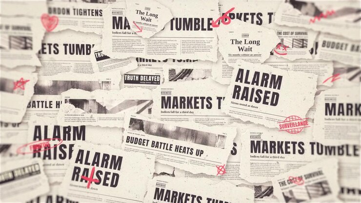 Animated Vintage Newspaper Headlines Collage Background