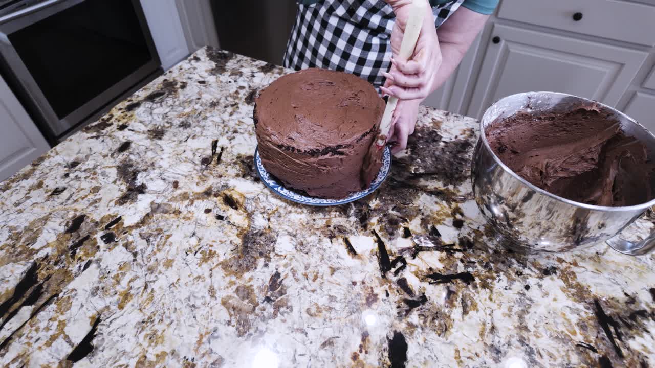 스크래치 케이크로 만든 3층 초콜릿