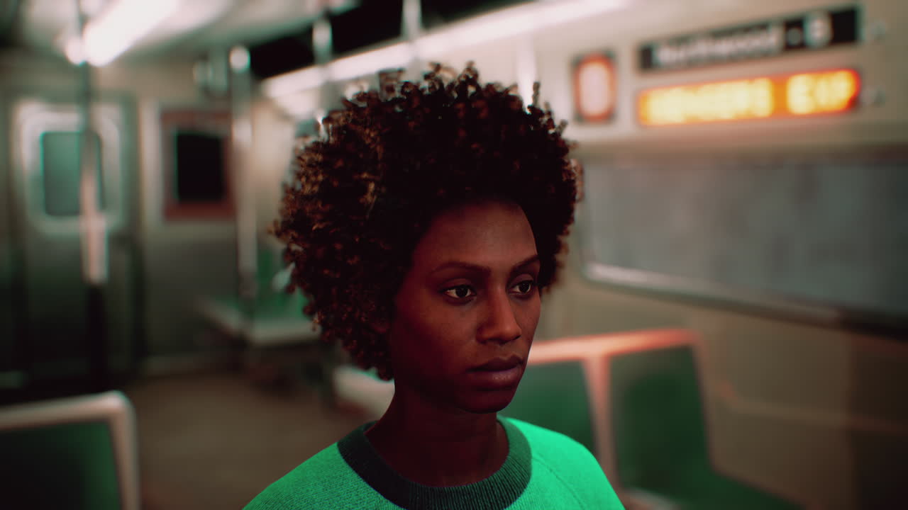 retrato de una hermosa mujer negra feliz de pie