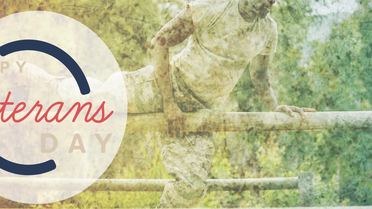 미국 군인에 대한 참전용사 날 텍스트 애니메이션