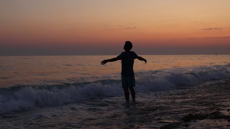 Sadness Young Man In Sunset