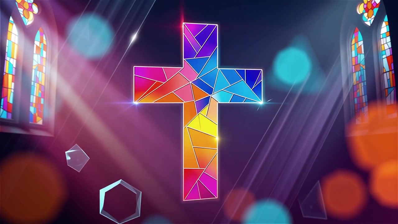 Cruz Cristiana con Luz Celestial, Fondo para Adoración.