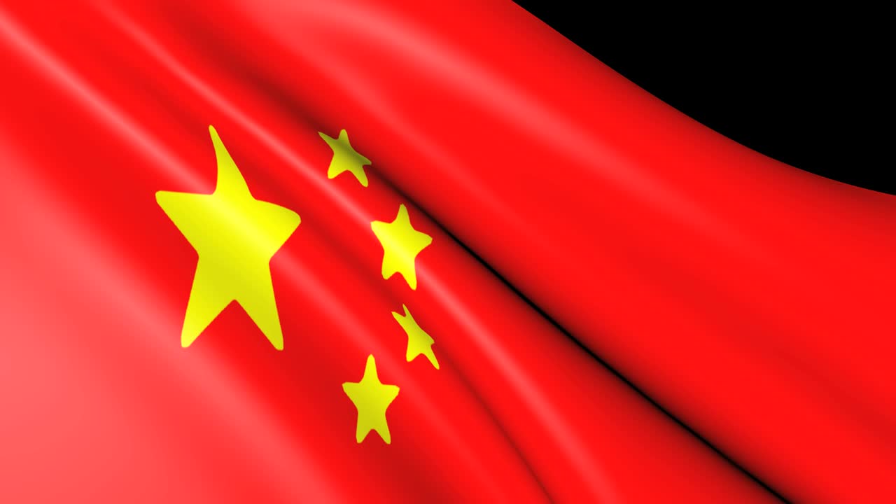 bandeira da china a agitar.