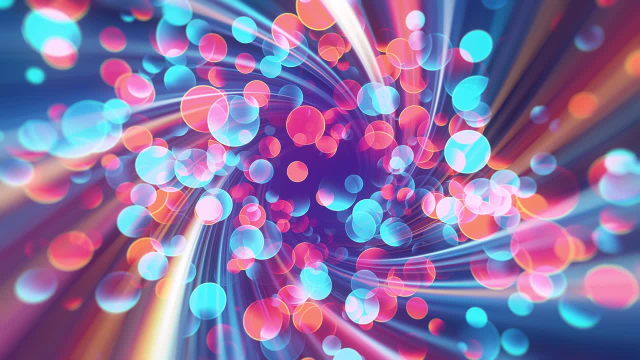 다채로운 입자가 회전합니다.