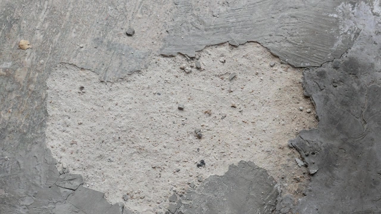 cement floors and peeling plaster