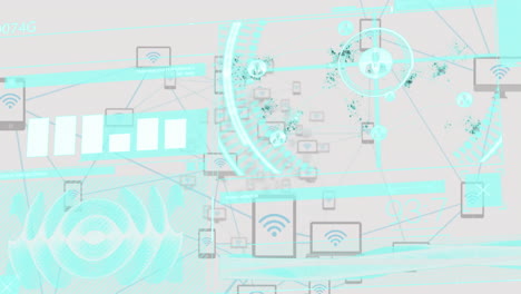 animation of network of connections over grey background
