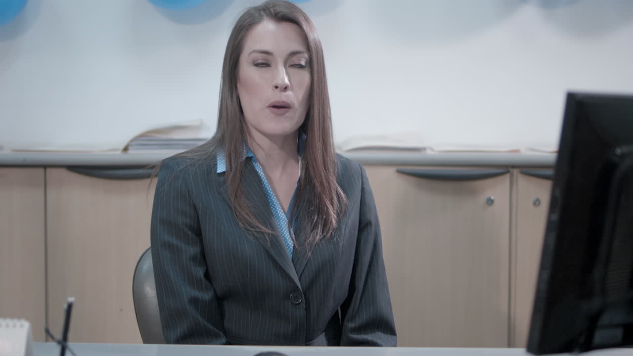 Bussiness woman working at a bank